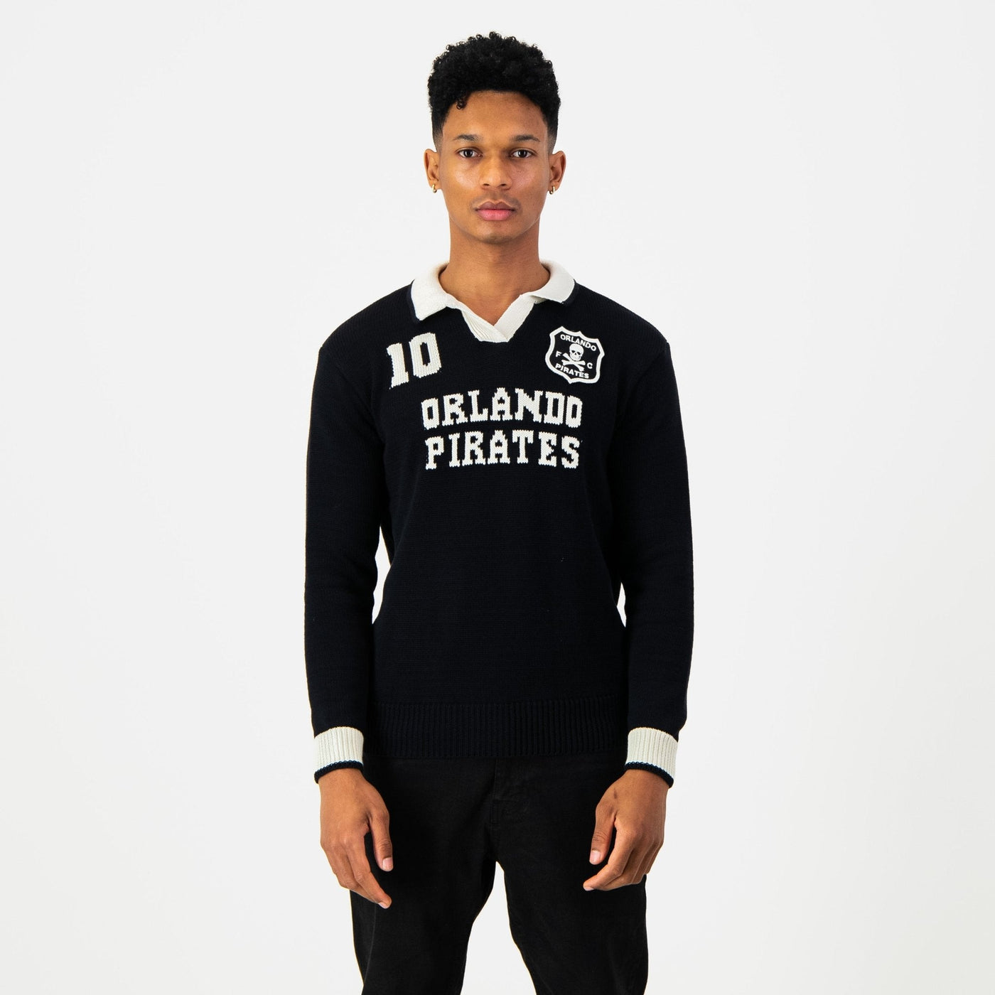 Orlando Pirates Official Old School Knitted Long-Sleeve Fan Jersey Premium Comfort