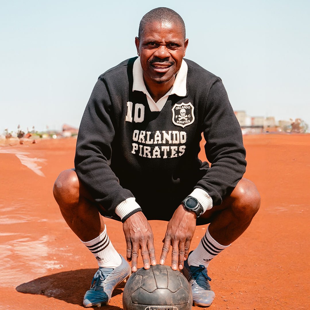 Orlando Pirates Official Old School Knitted Long-Sleeve Fan Jersey Premium Comfort