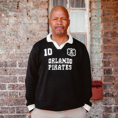 Orlando Pirates Official Old School Knitted Long-Sleeve Fan Jersey Premium Comfort