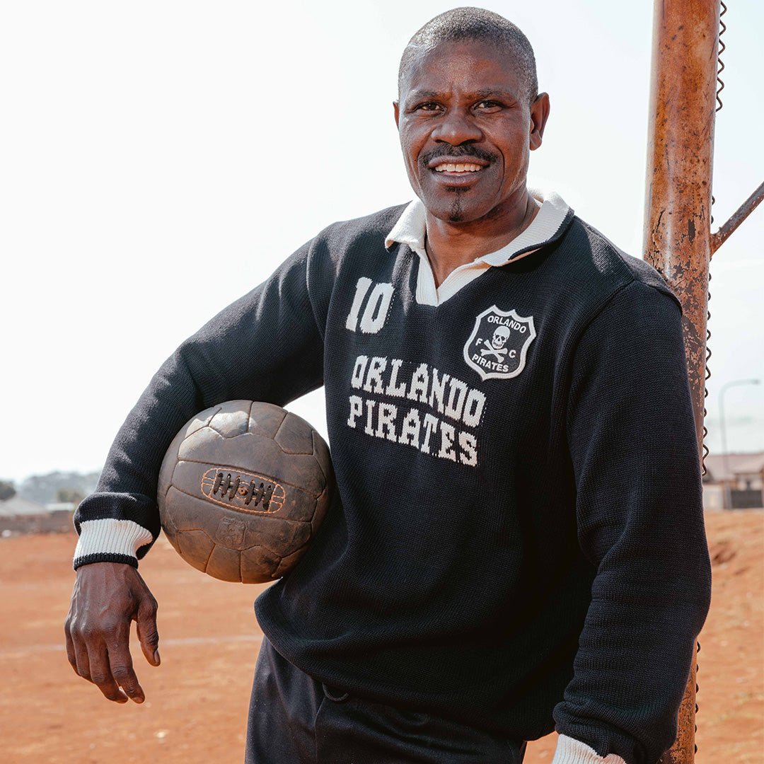 Orlando Pirates Official Old School Knitted Long-Sleeve Fan Jersey Premium Comfort