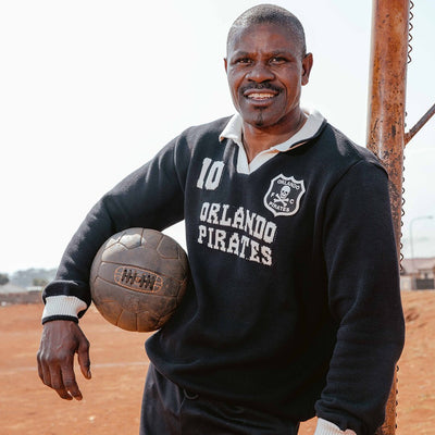 Orlando Pirates Official Old School Knitted Long-Sleeve Fan Jersey Premium Comfort