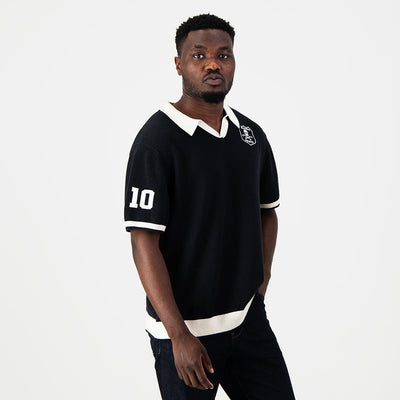 Orlando Pirates Elite Knitted Short Sleeve Jersey - Cotton Wool Blend Fanwear