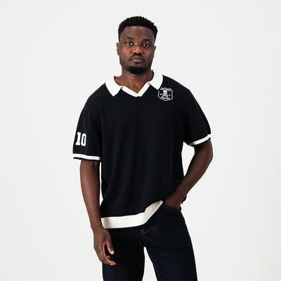 Orlando Pirates Elite Knitted Short Sleeve Jersey - Cotton Wool Blend Fanwear