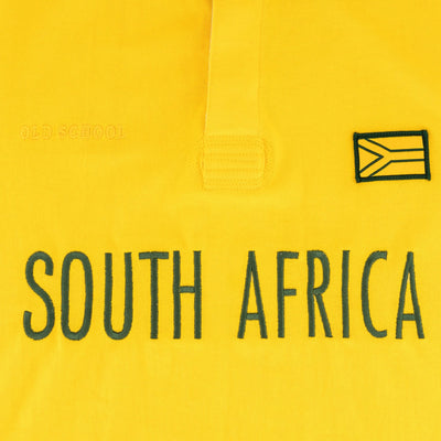 Spectra Yellow SA Rugby Jersey: Premium Cotton, Embroidered Flag, Long Sleeve Design