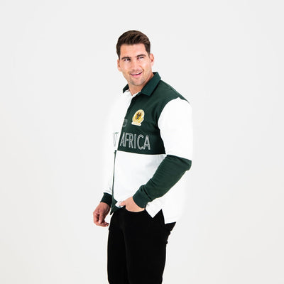 Ultimate South African Rugby Fan Quartered Long Sleeve Jersey - Green & Gold