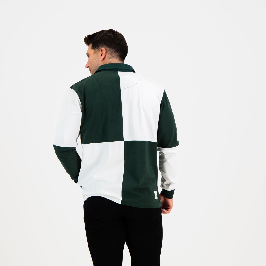 Ultimate South African Rugby Fan Quartered Long Sleeve Jersey - Green & Gold