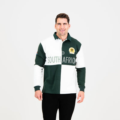 Ultimate South African Rugby Fan Quartered Long Sleeve Jersey - Green & Gold
