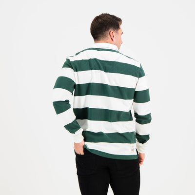 Old School SA Supporters Striped Green Gold Long Sleeve Rugby Jersey