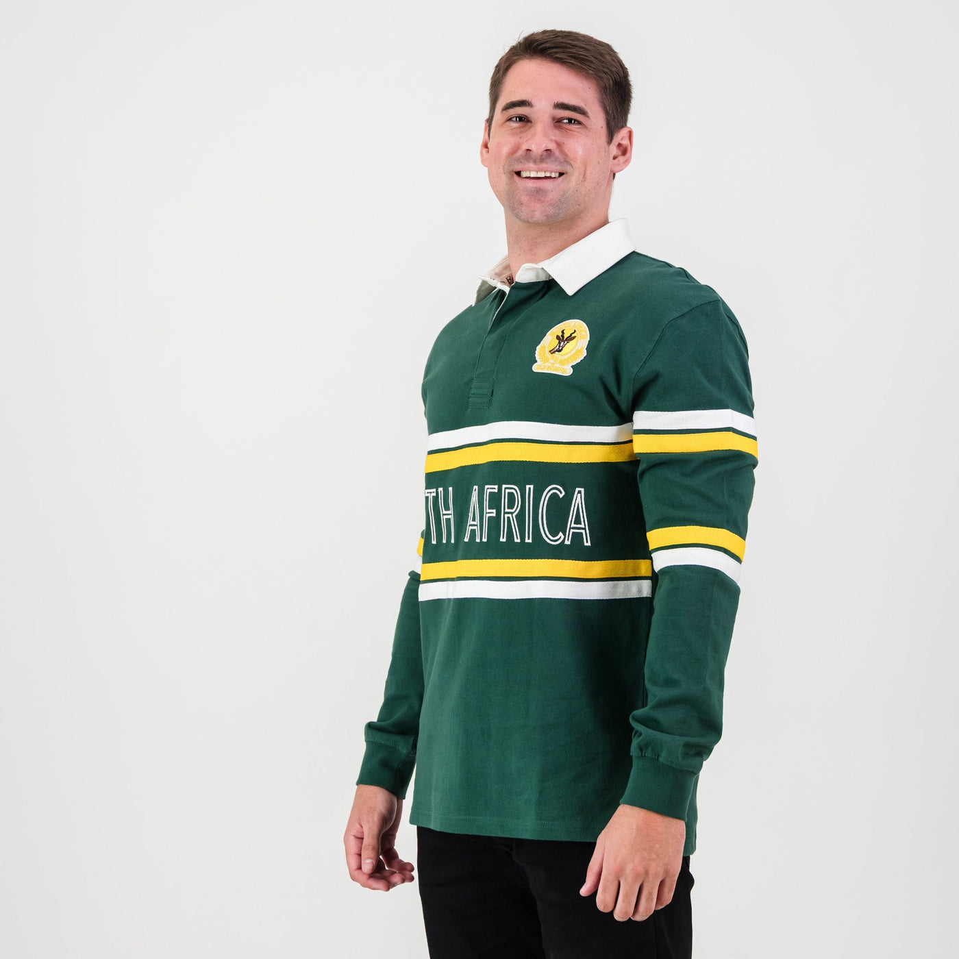 SA Supporters Mid Field Long Sleeve Rugby Jersey - Old School Green