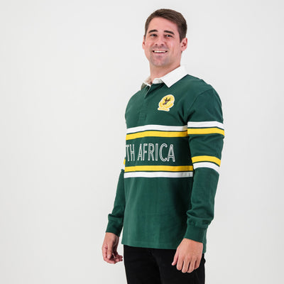SA Supporters Mid Field Long Sleeve Rugby Jersey - Old School Green