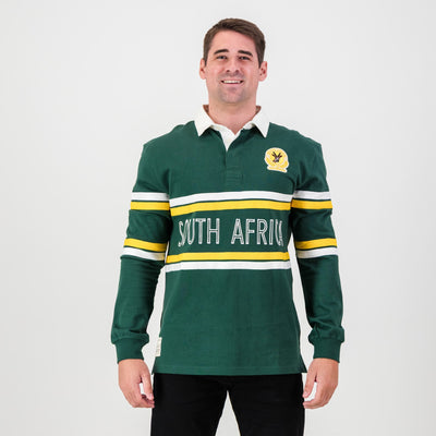 SA Supporters Mid Field Long Sleeve Rugby Jersey - Old School Green