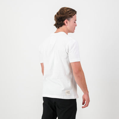 Premium White SA Supporters Stamp Crew Tee - Ultra-Soft Cotton Jersey