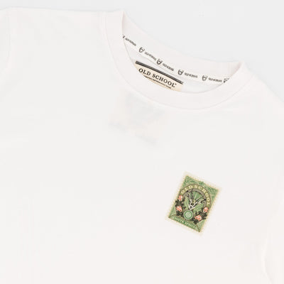 Premium White SA Supporters Stamp Crew Tee - Ultra-Soft Cotton Jersey