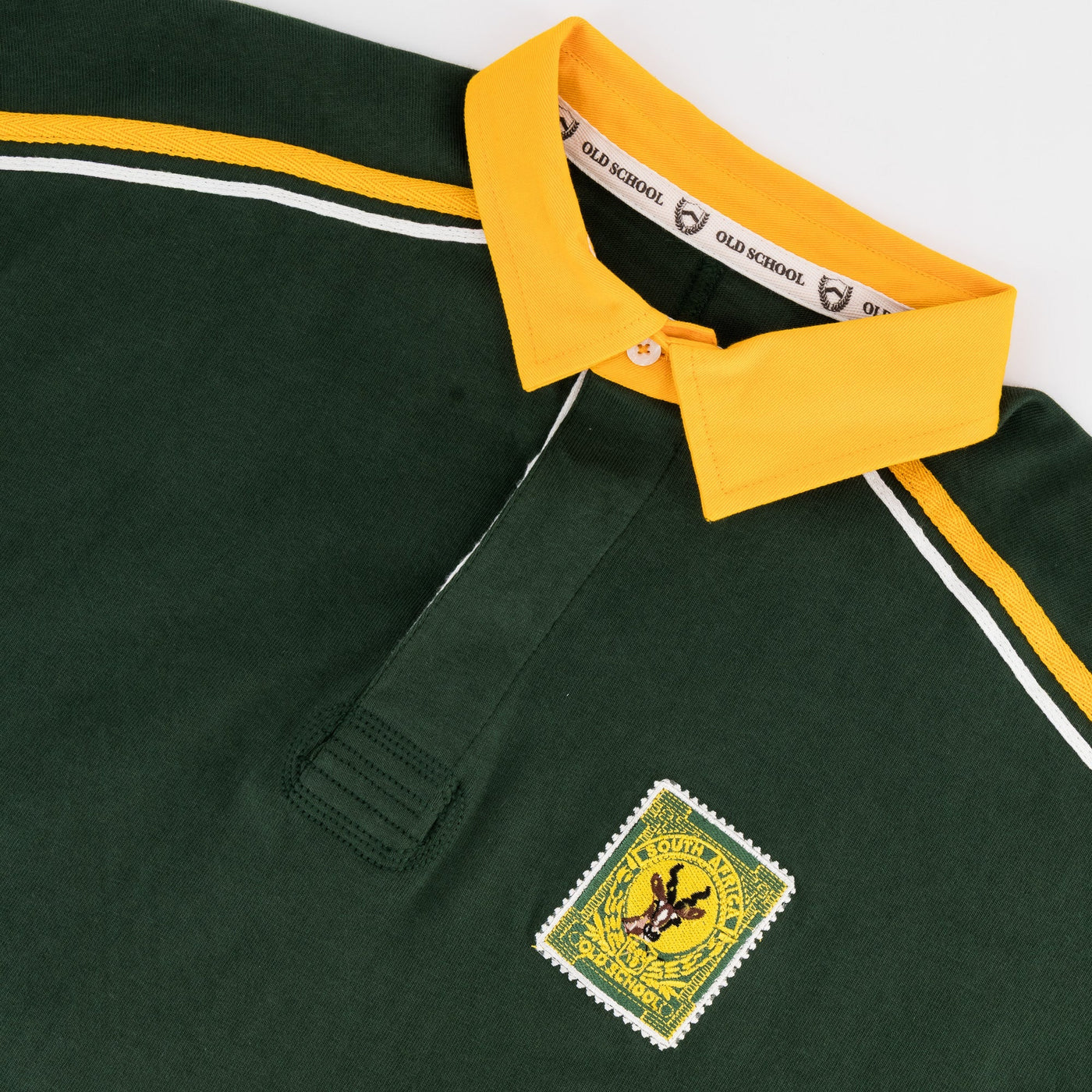 Premium SA Supporters Long Sleeve Rugby Jersey - OS Green Cotton Blend