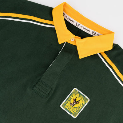 Premium SA Supporters Long Sleeve Rugby Jersey - OS Green Cotton Blend