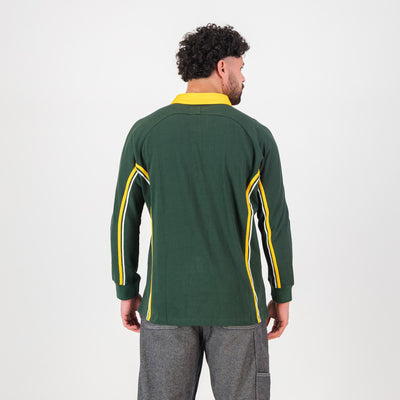 Premium SA Supporters Long Sleeve Rugby Jersey - OS Green Cotton Blend