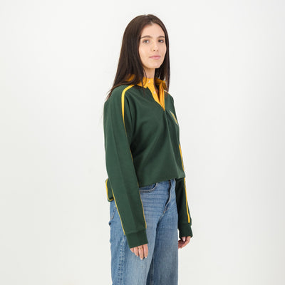 Premium Twill Raglan Long Sleeve Rugby Jersey - SA Supporters OS Green
