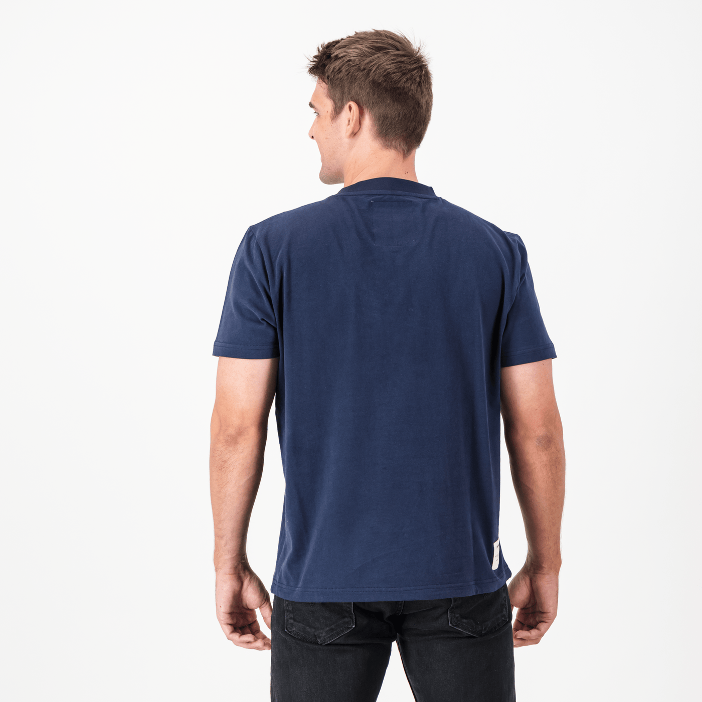 Premium Springboks Navy Crew Tee: Soft Cotton, Embroidered Emblem, Classic Fit