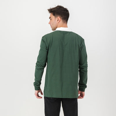 Affies OS Green Rugby Jersey: Premium Cotton, Long Sleeve, Classic School Spirit