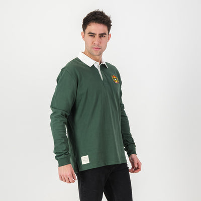 Affies OS Green Rugby Jersey: Premium Cotton, Long Sleeve, Classic School Spirit