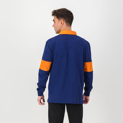 Official Grey College Bloem Long Sleeve Rugby Jersey - Blue Depth Heavyweight Cotton