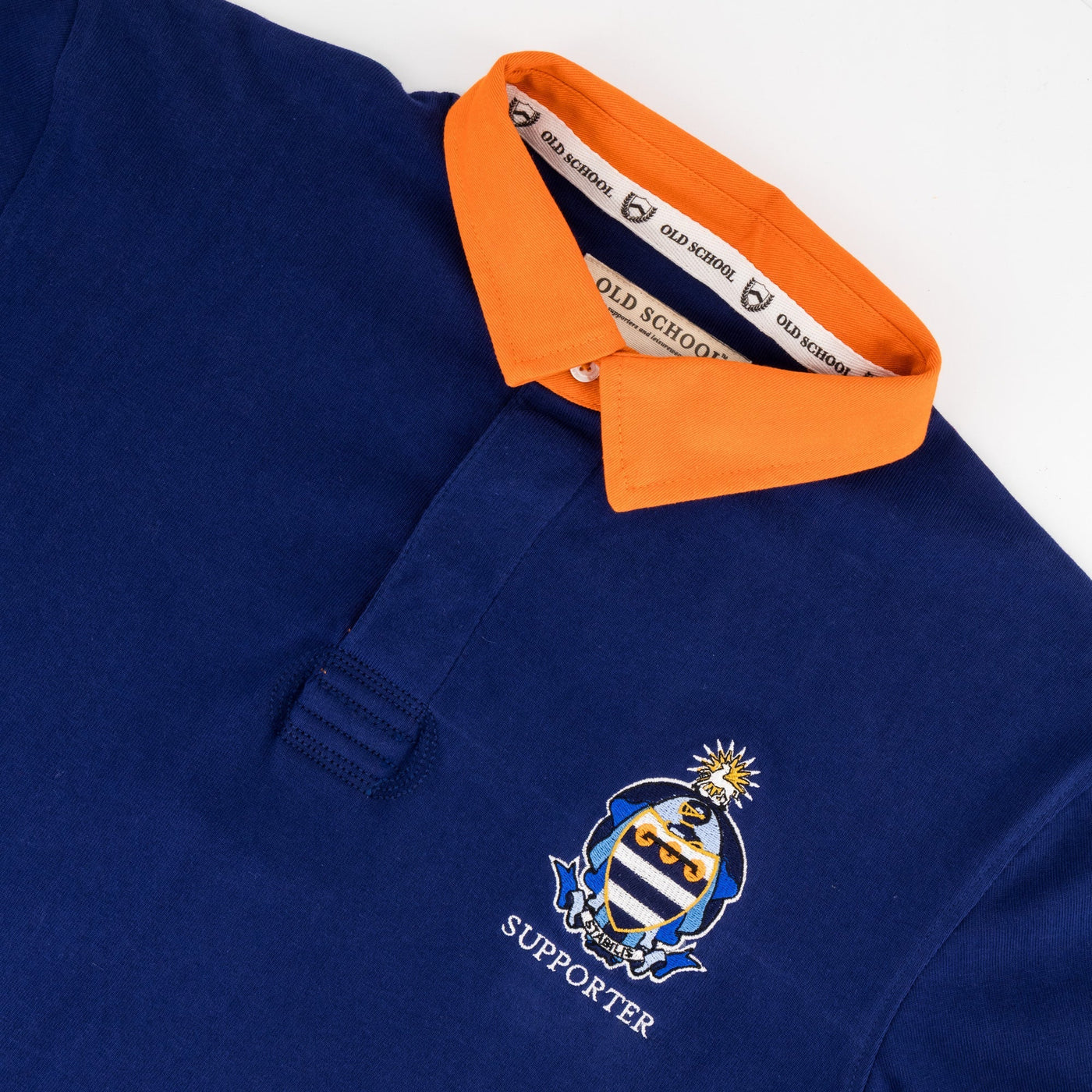 Official Grey College Bloem Long Sleeve Rugby Jersey - Blue Depth Heavyweight Cotton