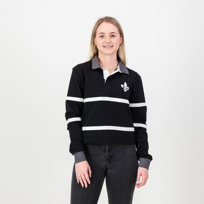 Hilton College Black Long Sleeve Rugby Jersey - Heavyweight Cotton Classic Design