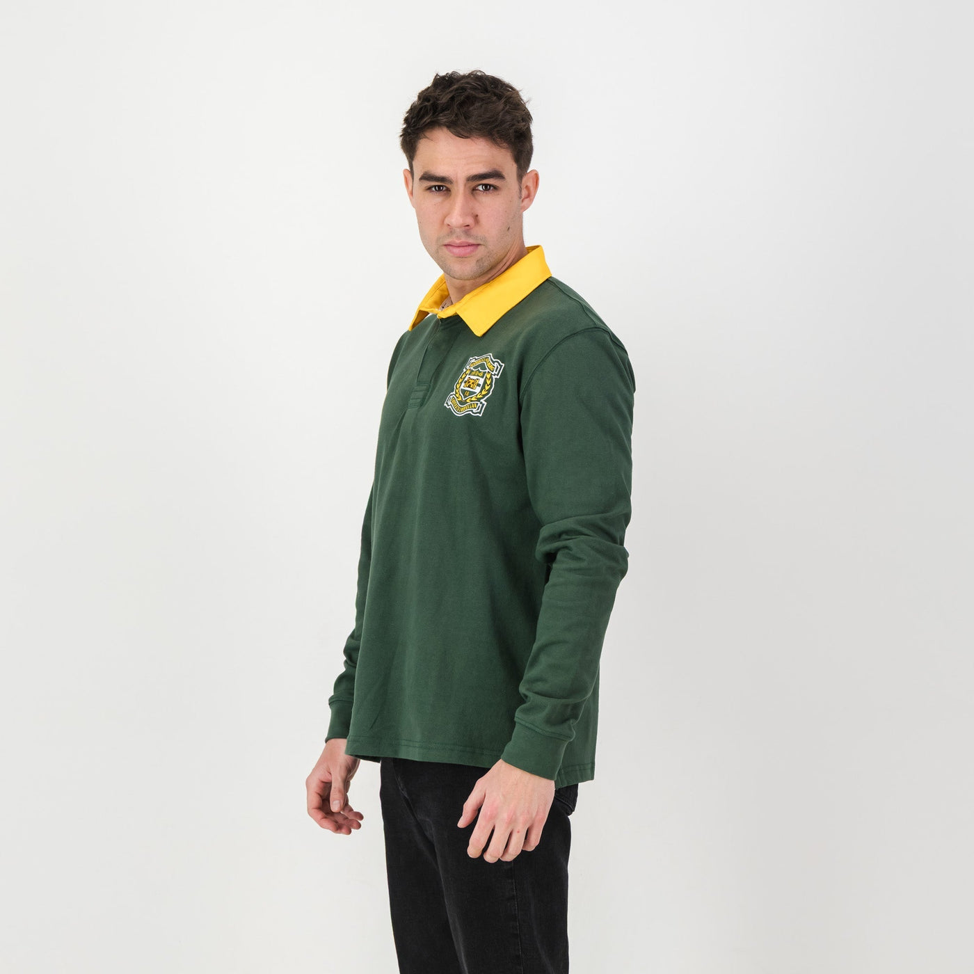 Middelburg Hoerskool Green Long Sleeve Rugby Jersey - Premium Cotton Heritage