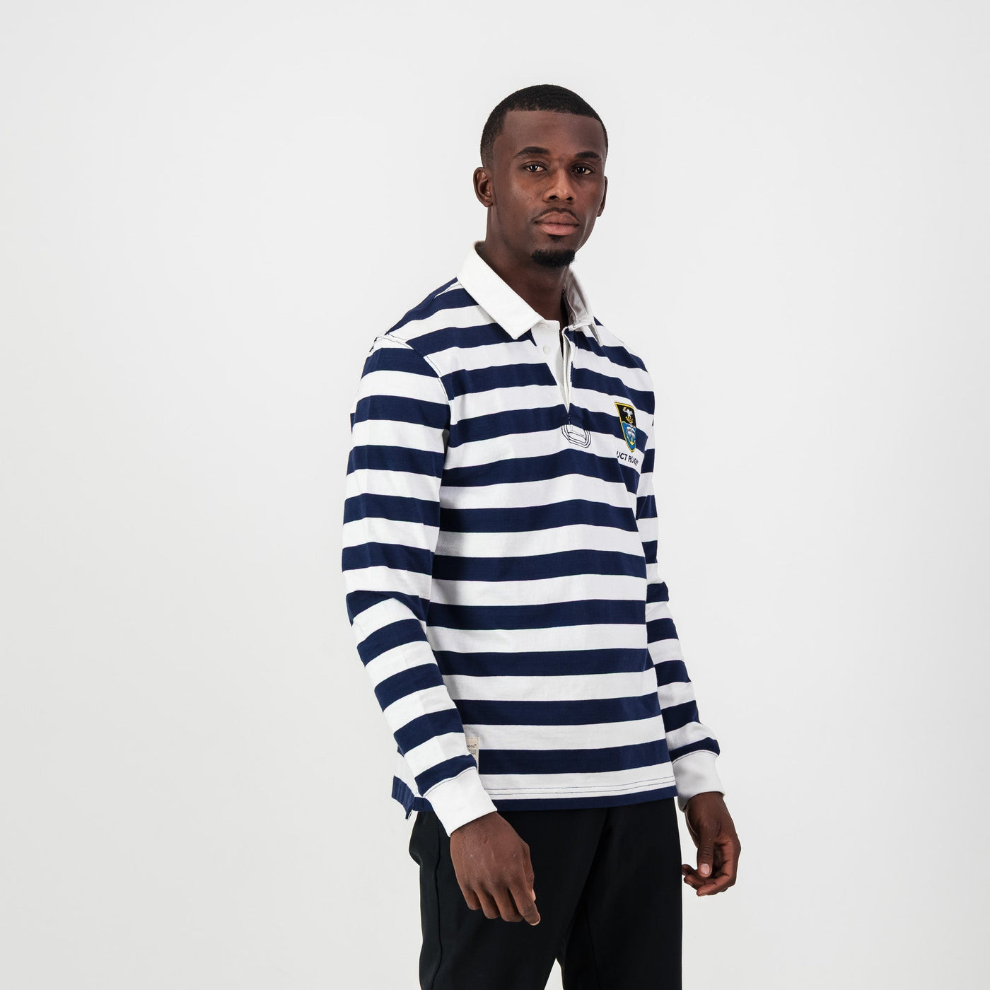 Official Ikeys Varsity Cup Long Sleeve Rugby Jersey Navy Blue Cotton
