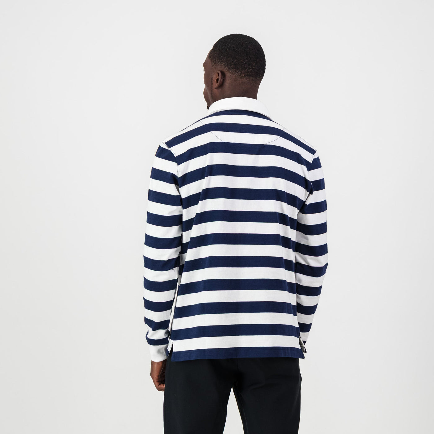 Official Ikeys Varsity Cup Long Sleeve Rugby Jersey Navy Blue Cotton
