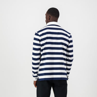 Official Ikeys Varsity Cup Long Sleeve Rugby Jersey Navy Blue Cotton