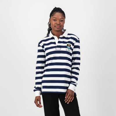 Official Ikeys Varsity Cup Long Sleeve Rugby Jersey Navy Blue Cotton