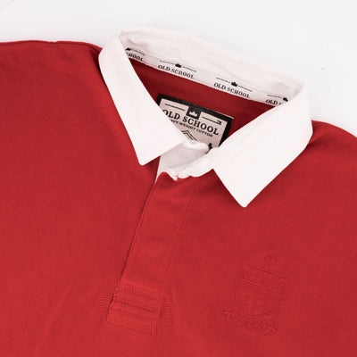 Authentic KES Long Sleeve Rugby Jersey - Heavyweight Cotton - True Red Classic