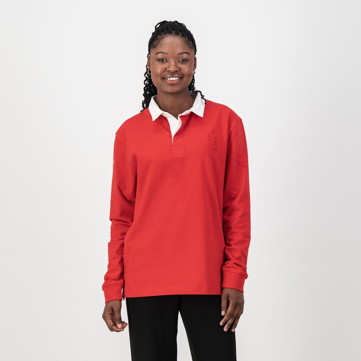 Authentic KES Long Sleeve Rugby Jersey - Heavyweight Cotton - True Red Classic