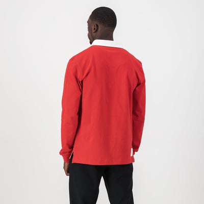 Authentic KES Long Sleeve Rugby Jersey - Heavyweight Cotton - True Red Classic