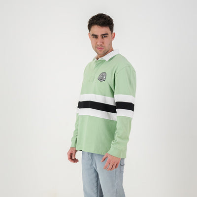 Schools Marlow Sap Green Rugby Jersey: Durable Cotton, Striped Design, Ultimate Comfort