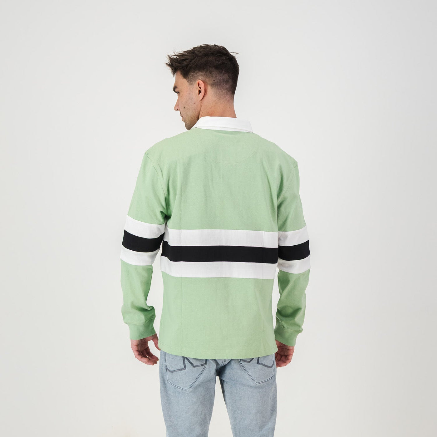Schools Marlow Sap Green Rugby Jersey: Durable Cotton, Striped Design, Ultimate Comfort