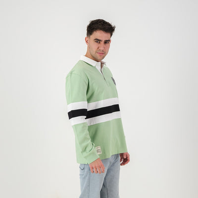 Schools Marlow Sap Green Rugby Jersey: Durable Cotton, Striped Design, Ultimate Comfort
