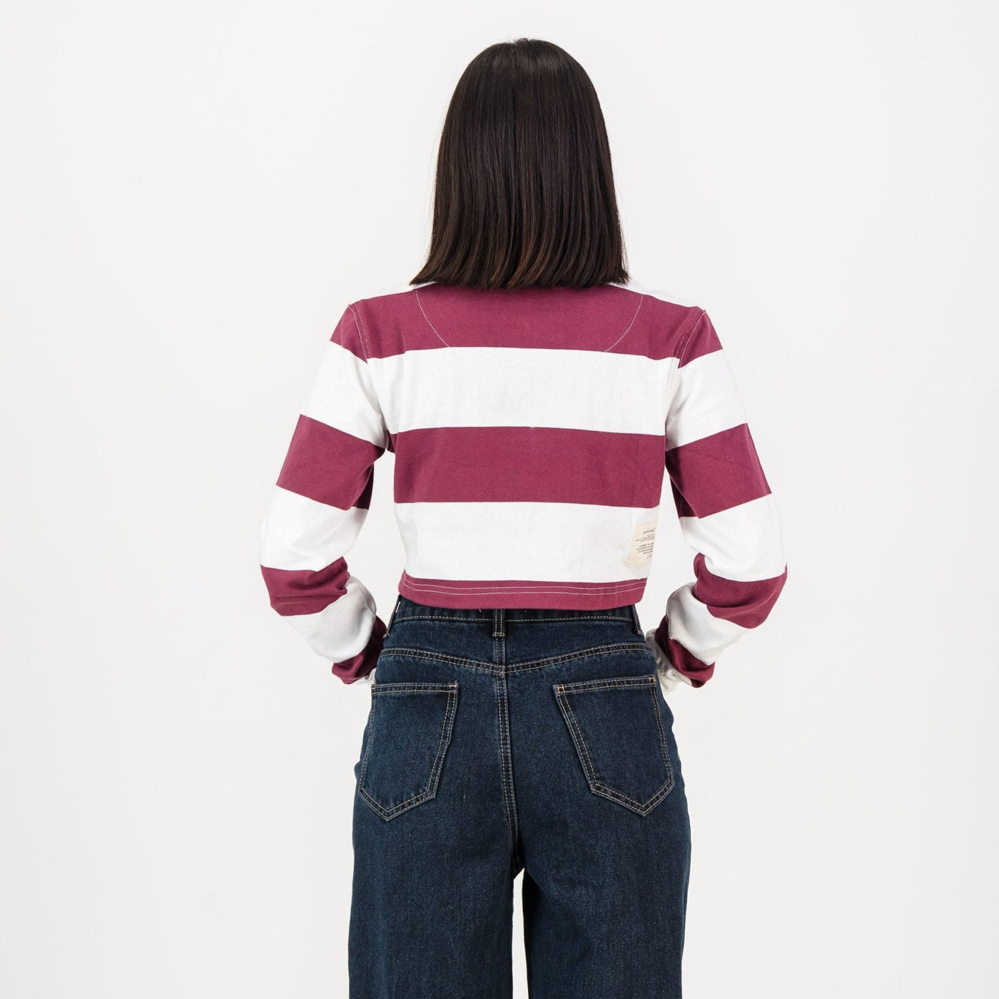 Maties Rugby Club 150th Anniversary Maroon Striped Cotton Crop Jersey