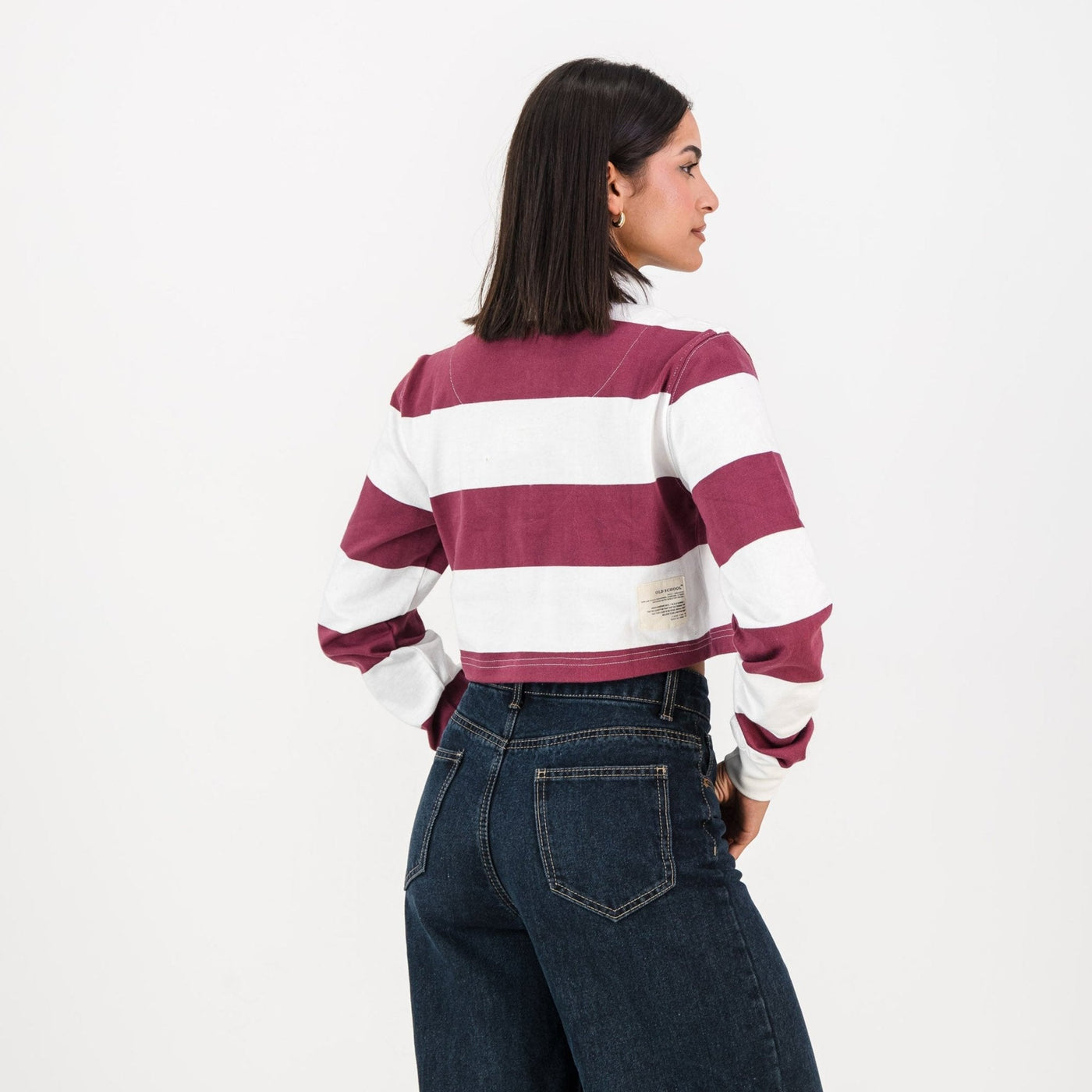 Maties Rugby Club 150th Anniversary Maroon Striped Cotton Crop Jersey