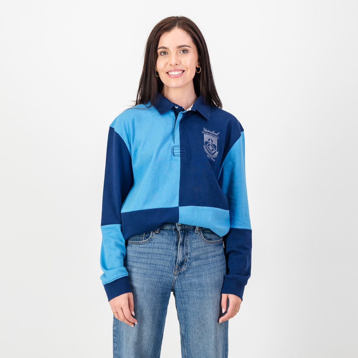Noordheuwel Old School Long Sleeve Rugby Jersey - Classic Naut Blue Durable