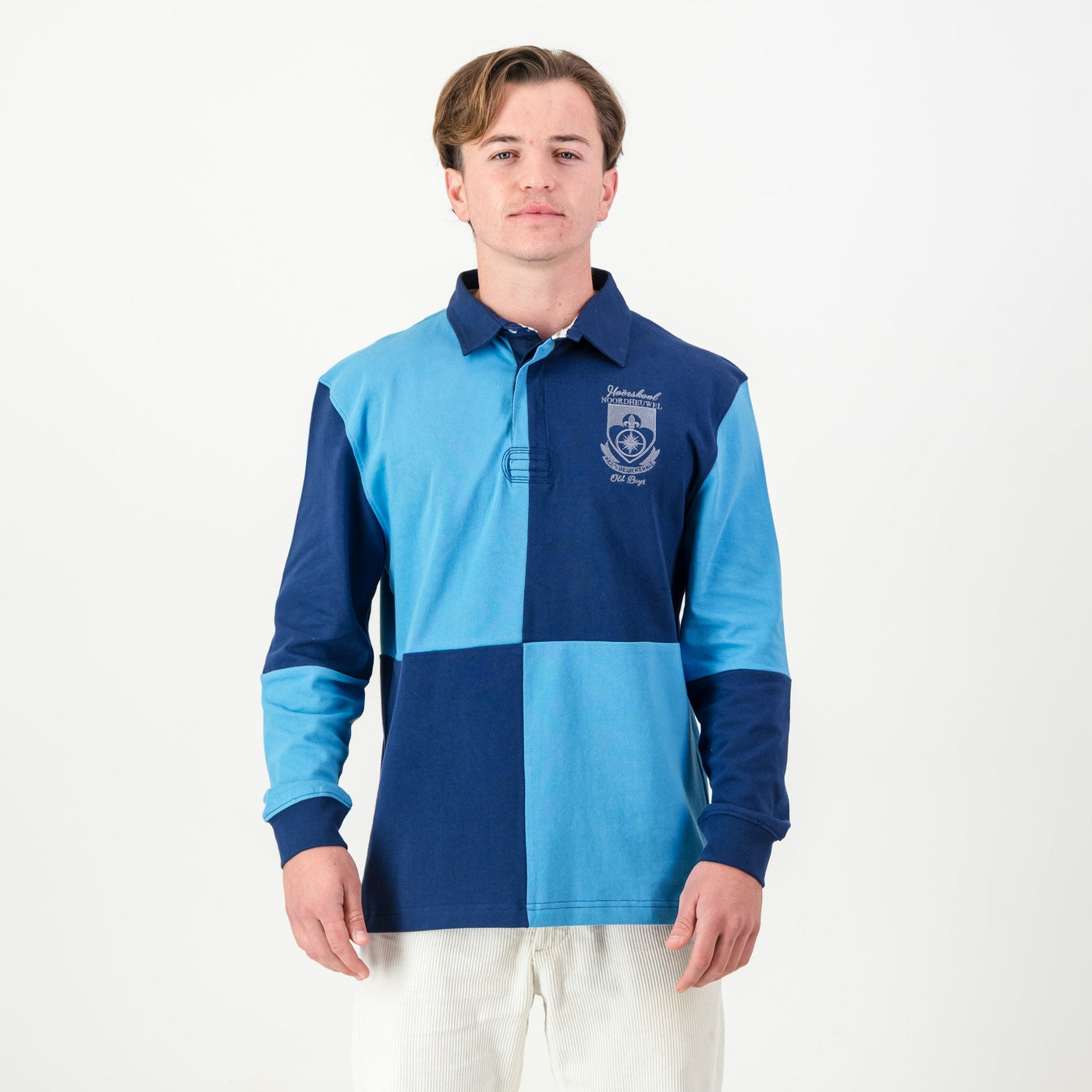 Noordheuwel Old School Long Sleeve Rugby Jersey - Classic Naut Blue Durable