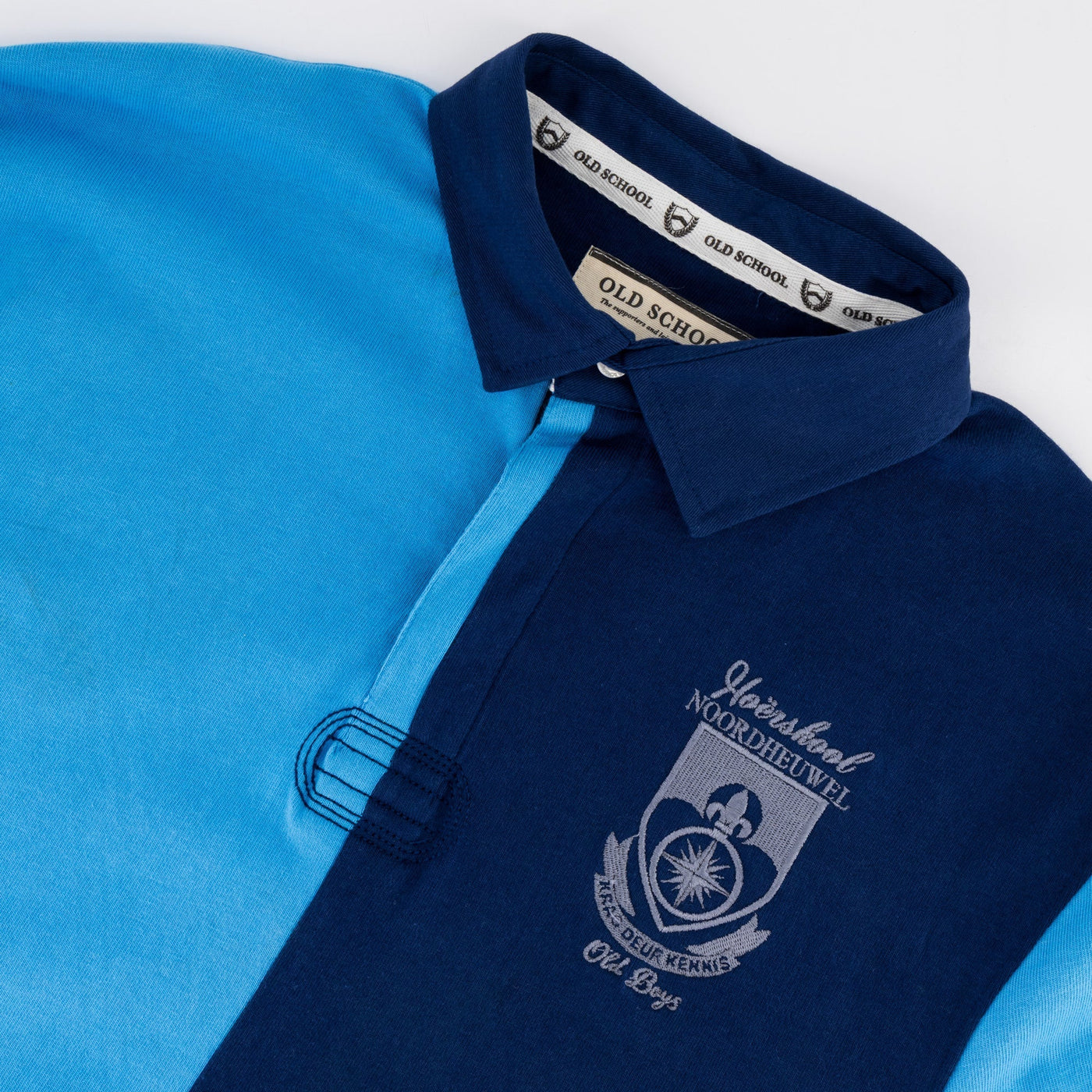 Noordheuwel Old School Long Sleeve Rugby Jersey - Classic Naut Blue Durable