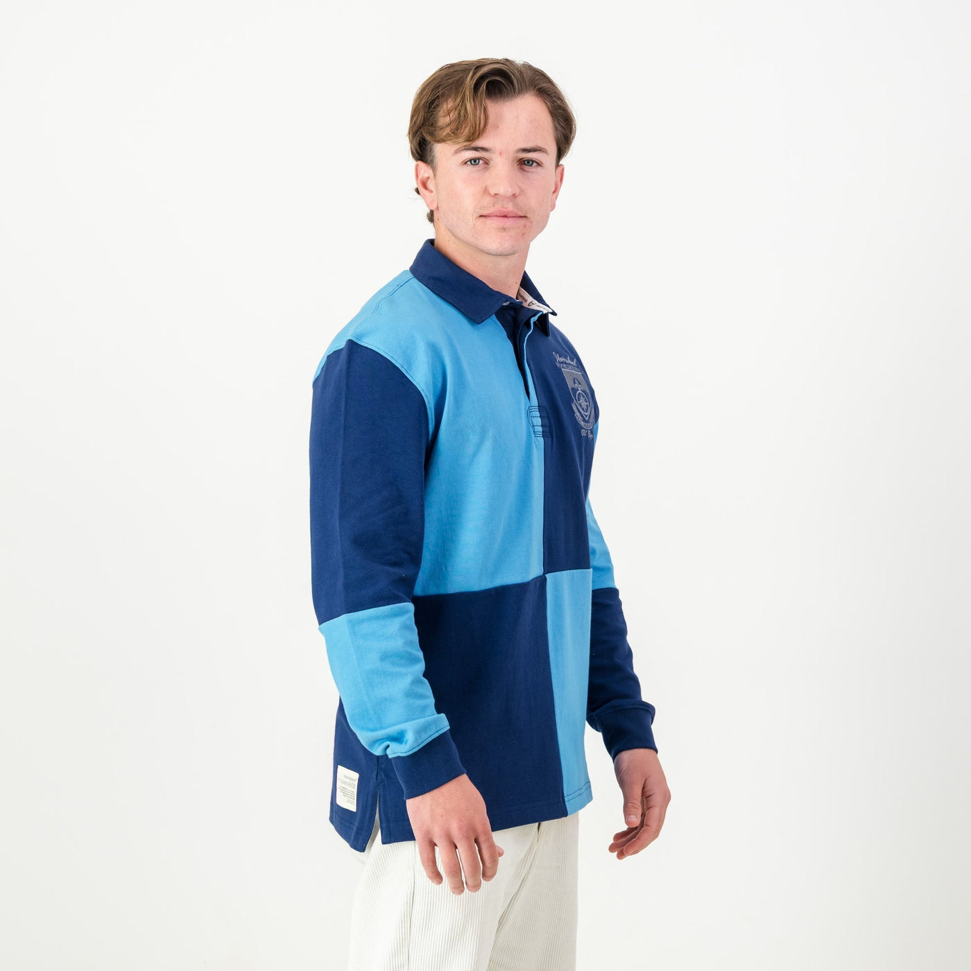 Noordheuwel Old School Long Sleeve Rugby Jersey - Classic Naut Blue Durable