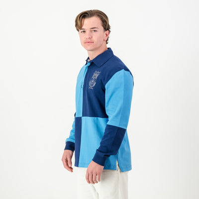 Noordheuwel Old School Long Sleeve Rugby Jersey - Classic Naut Blue Durable