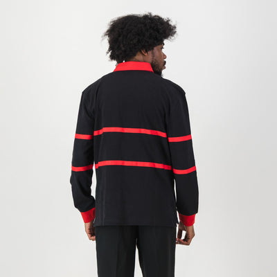 Classic Parktown Boys Long Sleeve Rugby Jersey - Durable Black Cotton Design