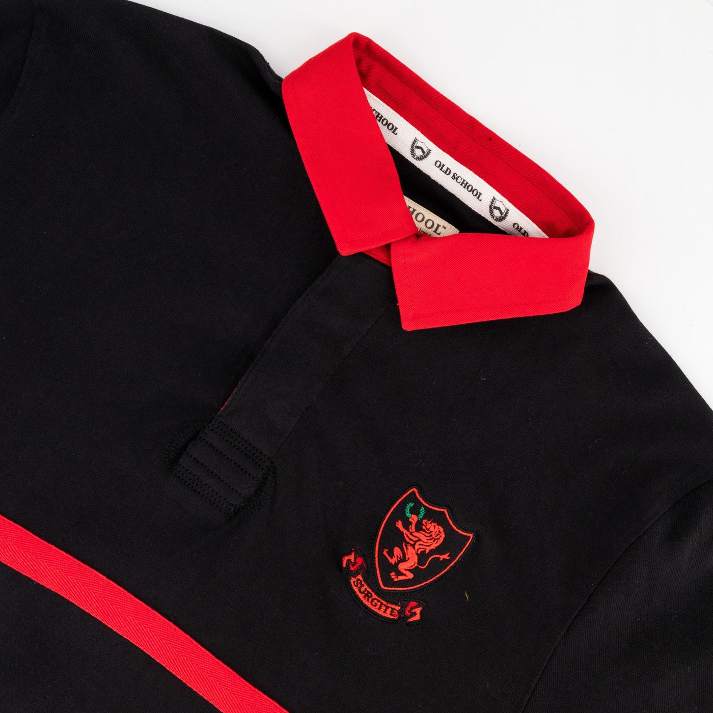 Classic Parktown Boys Long Sleeve Rugby Jersey - Durable Black Cotton Design