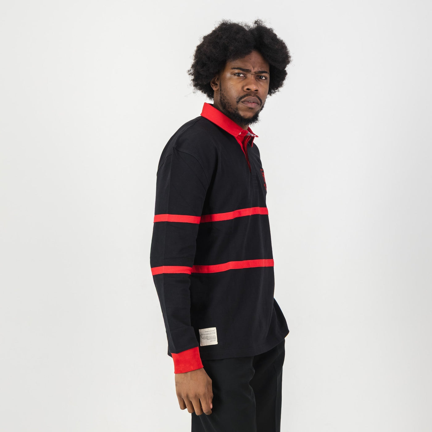 Classic Parktown Boys Long Sleeve Rugby Jersey - Durable Black Cotton Design