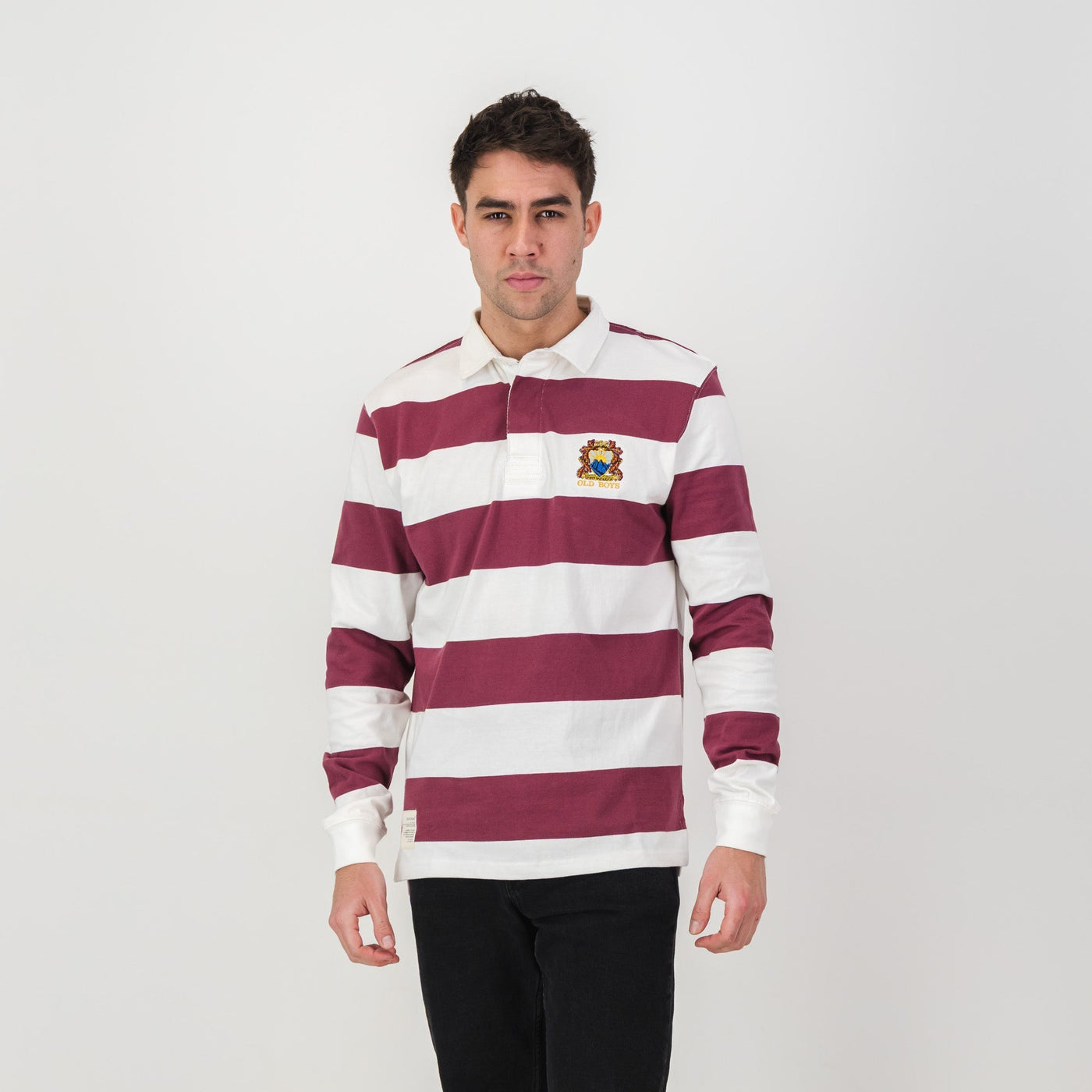 Paul Roos White Long Sleeve Rugby Jersey - Premium Cotton Heritage Style