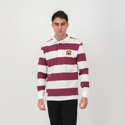 Paul Roos White Long Sleeve Rugby Jersey - Premium Cotton Heritage Style
